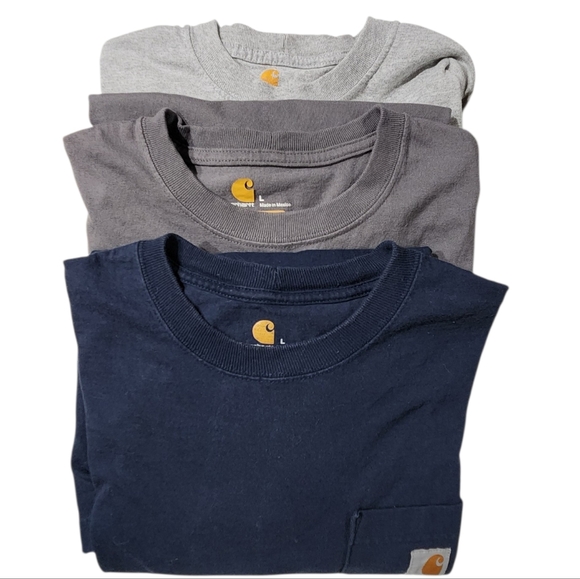Carhartt Other - Carhartt Lot x 3 Original Fit Long Sleeve Crewneck Pocket Large